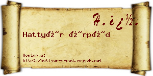 Hattyár Árpád névjegykártya